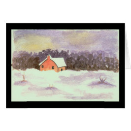Arte del paisaje de la acuarela poca nieve del