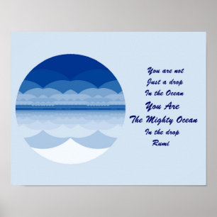 Arte del poster de la cita de Rumi. Inspiración de