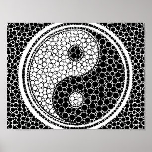 Arte del punto de Yin y de Yang blanco y negro