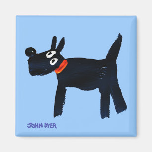 Arte del refrigerador: Imán azul del perro de