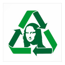 Arte del símbolo de reciclaje ecológico de la Mona