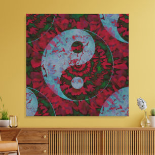 Arte del símbolo Yin Yang rojo sangre