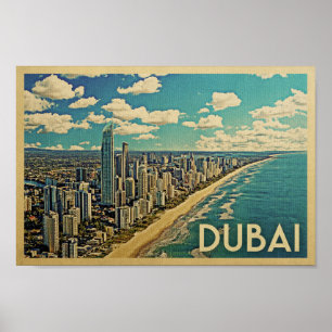 Arte del viaje del vintage del poster de Dubai