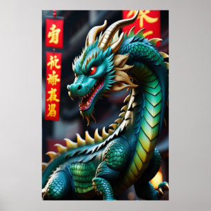 Arte del Zodiaco Chino Año del Dragón Glowpunk