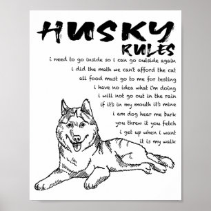 Arte dibujado a mano divertido de perro Husky Sibe