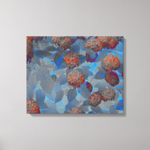 Arte digital con motivos florales de color naranja