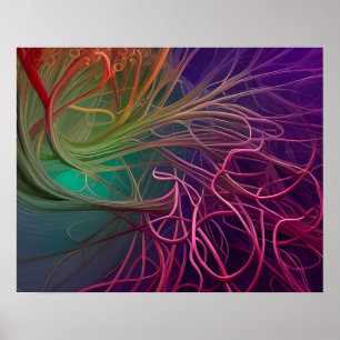 Arte digital con rizomas arcoiris