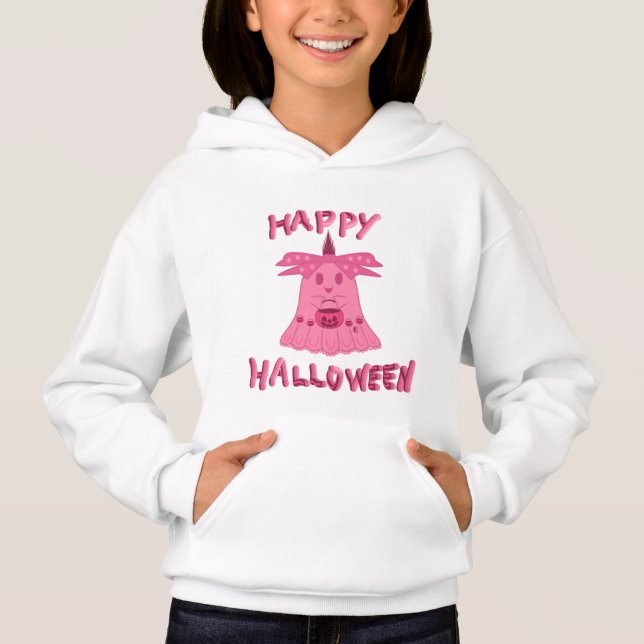 Arte Digital Coquette Pink Ghost Feliz Halloween (Anverso)