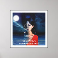 Arte digital de amor místico, impresión en lienzo