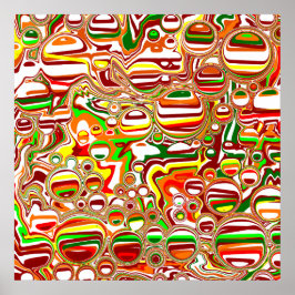 Arte digital de burbujas retro
