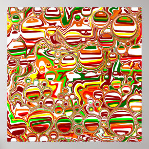 Arte digital de burbujas retro