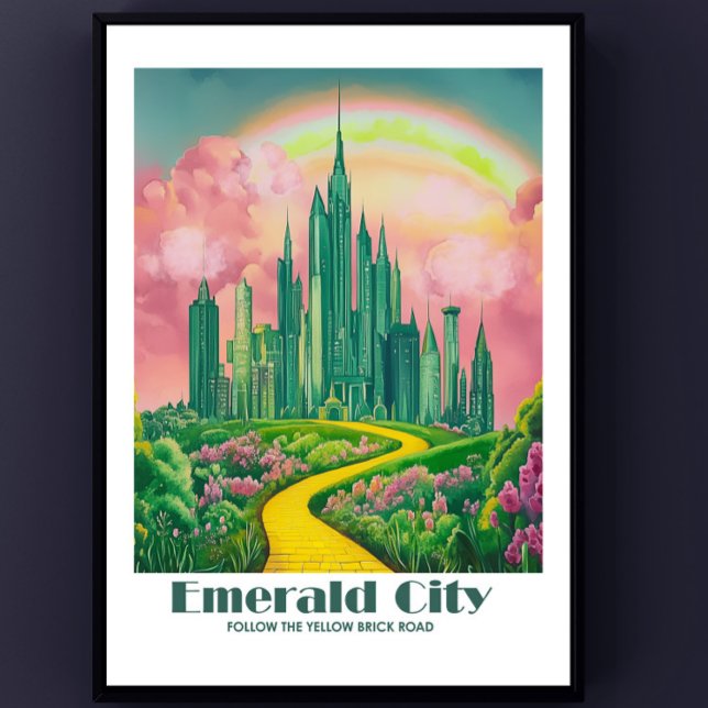 Arte digital de Ciudad Esmeralda - Asistente de Po (Emerald City Poster)