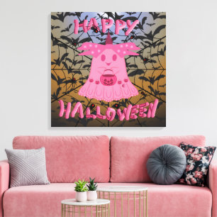 Arte digital de fantasma rosa coquette feliz Hallo