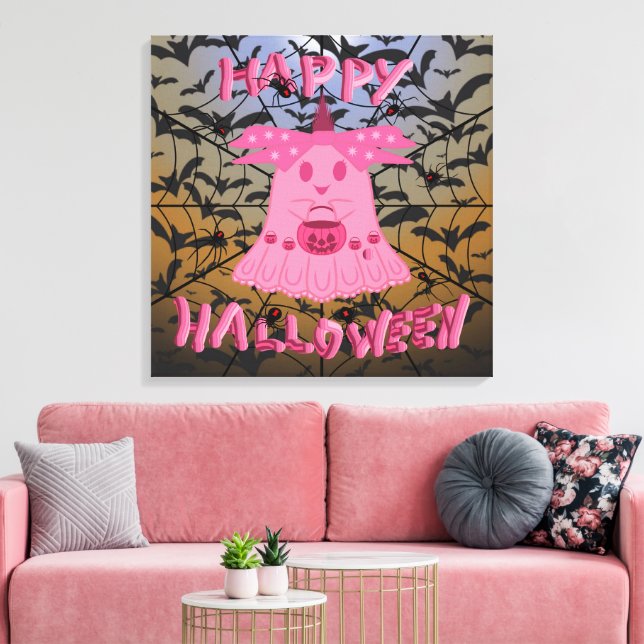 Arte digital de fantasma rosa coquette feliz Hallo (Insitu (Sala de estar))