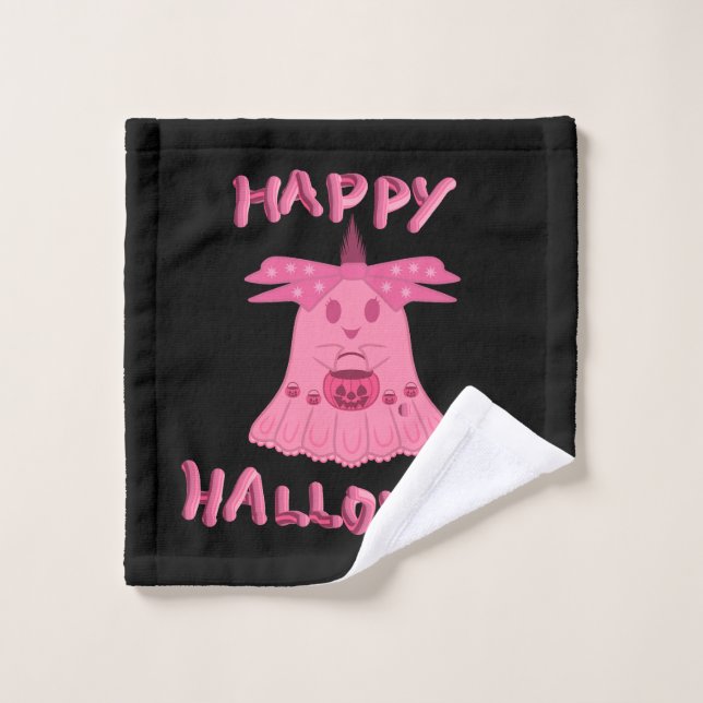 Arte digital de fantasma rosa coquette feliz Hallo (Toallita)