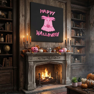 Arte digital de fantasma rosa coquette feliz Hallo