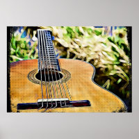 Arte digital de guitarra acústica