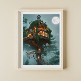 Arte digital de la casa de árboles fantasmas