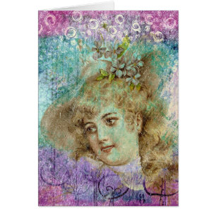 Arte Digital de la Señora de la Vintage