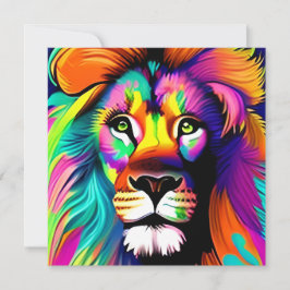 Arte digital de león colorido