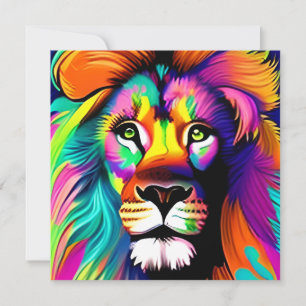 Arte digital de león colorido