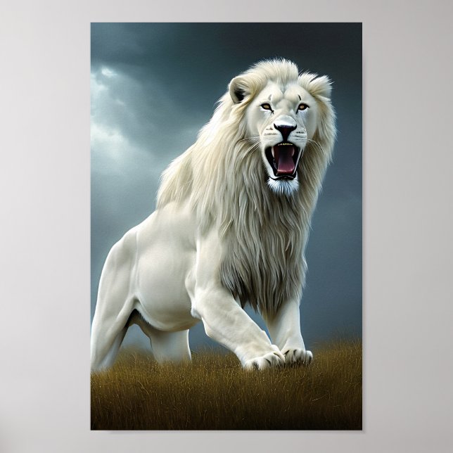 Arte digital de leones blancos ruidosos (Frente)