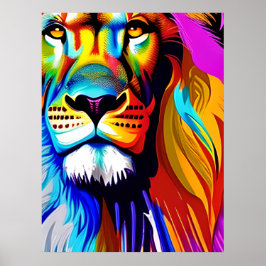 Arte digital de leones colorido | Cumpleaños