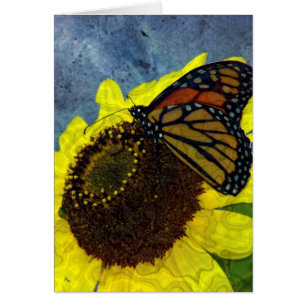 Arte digital de mariposa y girasol