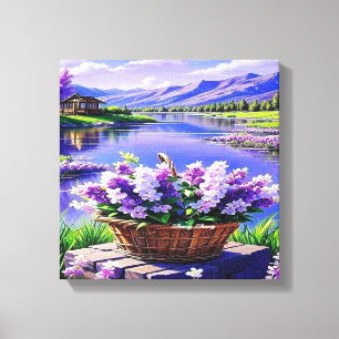 Arte digital de paisajes florales