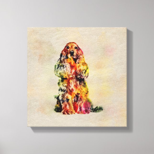 Arte digital de perro español de Cocker inglés (Anverso)