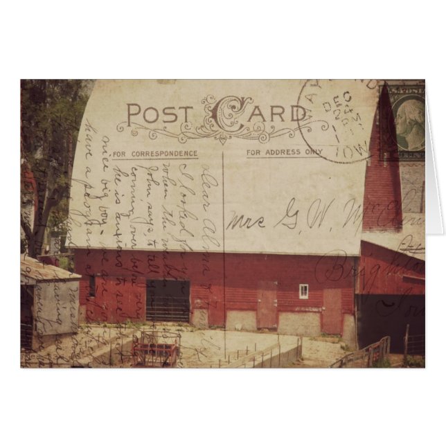 Arte digital de postales de barras rojas (Anverso (Horizontal))