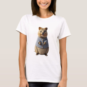 Arte digital de quokka lindo en suéter tejido