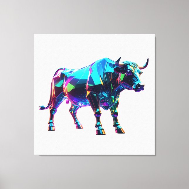 Arte digital de Toros de Vidrio Colorido - Neon 3D (Anverso)