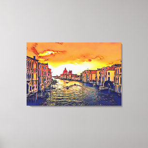 Arte digital del Gran Canal de Venecia Italia Pint