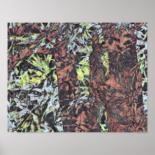 Arte digital del patrón floral con árbol