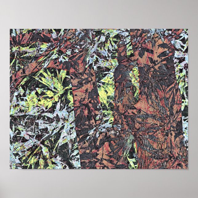 Arte digital del patrón floral con árbol (Frente)