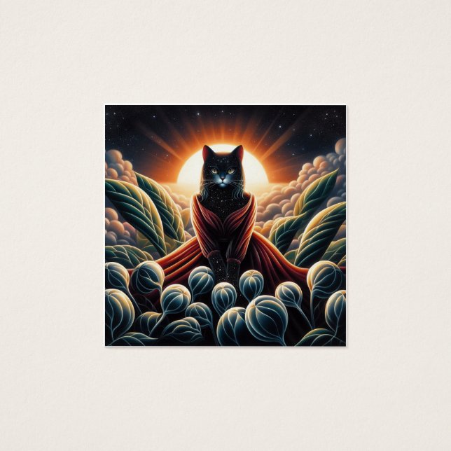 Arte digital fantástico: Gato de cielo nocturno ro (Anverso)