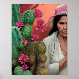 Arte digital floral surrealista de abuela