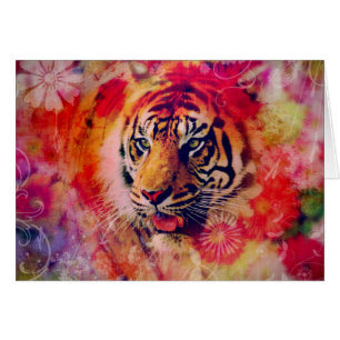 Arte digital floral tigre