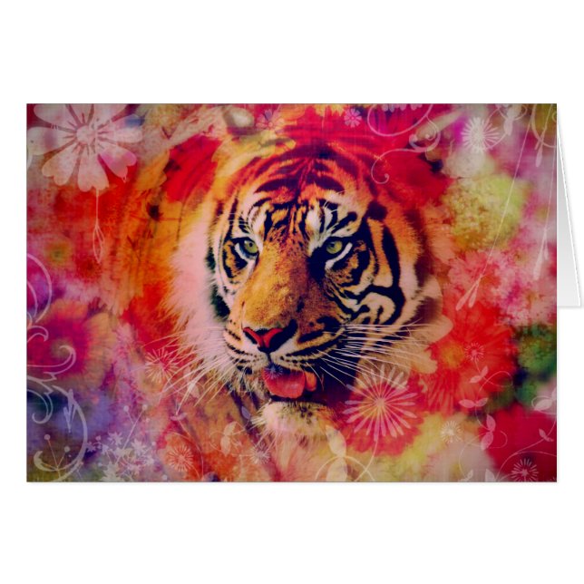 Arte digital floral tigre (Anverso (Horizontal))
