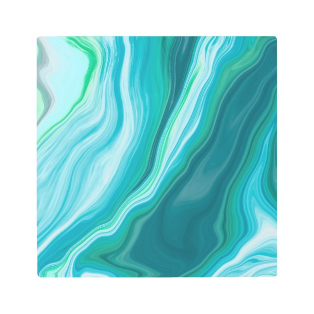 Arte digital fluido azul y turquesa (Anverso)