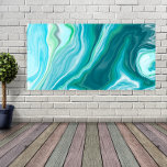 Arte digital fluido azul y turquesa<br><div class="desc">Bonitos tonos azules y arte de mármol verde del océano.</div>