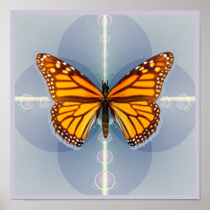 Arte digital geométrico de mariposa monarca