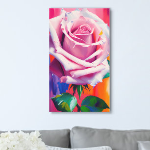 Arte digital moderno Rosa rosa simple y brillante