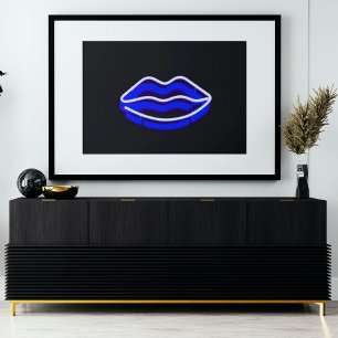 Arte digital moderno   Tiras de luz azul neón para
