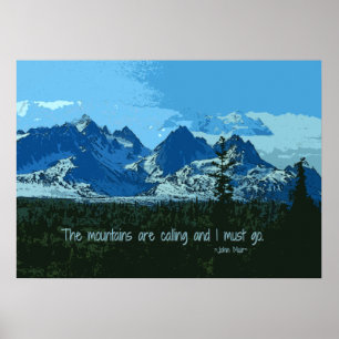 Arte digital Mountain Peaks - cita de John Muir