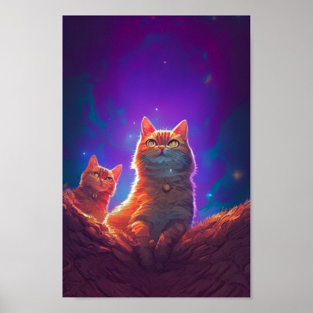 Arte digital para los amantes del gato, gato noctu (Frente)