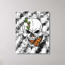 Arte digital Skull and Monarch Butterfly