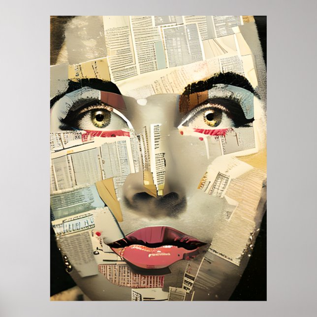 Arte digital único | Dama bonita abstracta (Frente)