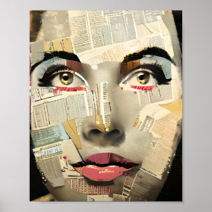 Arte digital único y artístico   Dama bonita abstr